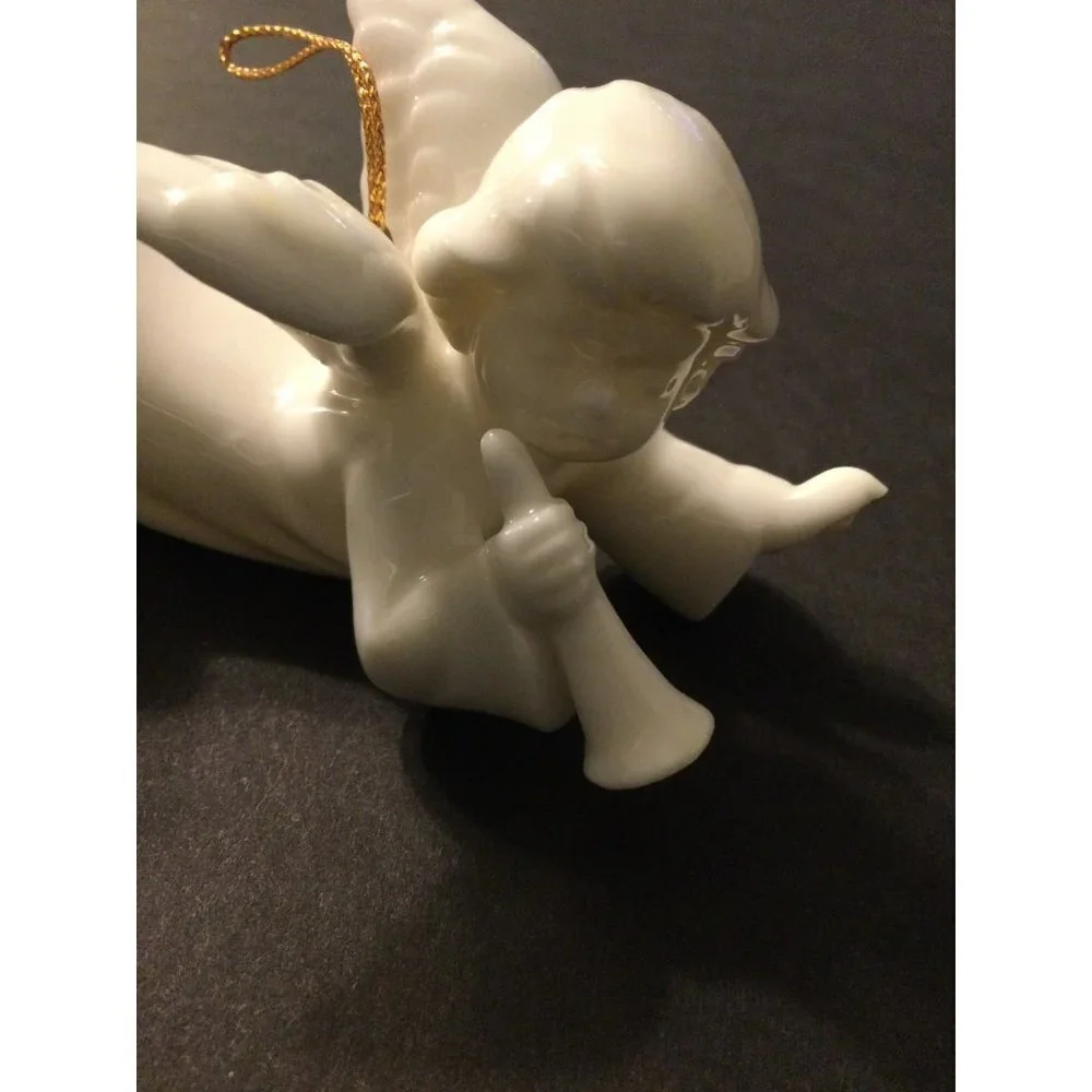 Vintage Midwest Japan Porcelain Ceramic Angel Figurine Marked Tree Ornament